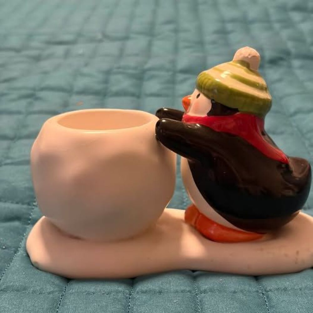 Hallmark Ceramic Penguin Tea Light Holder